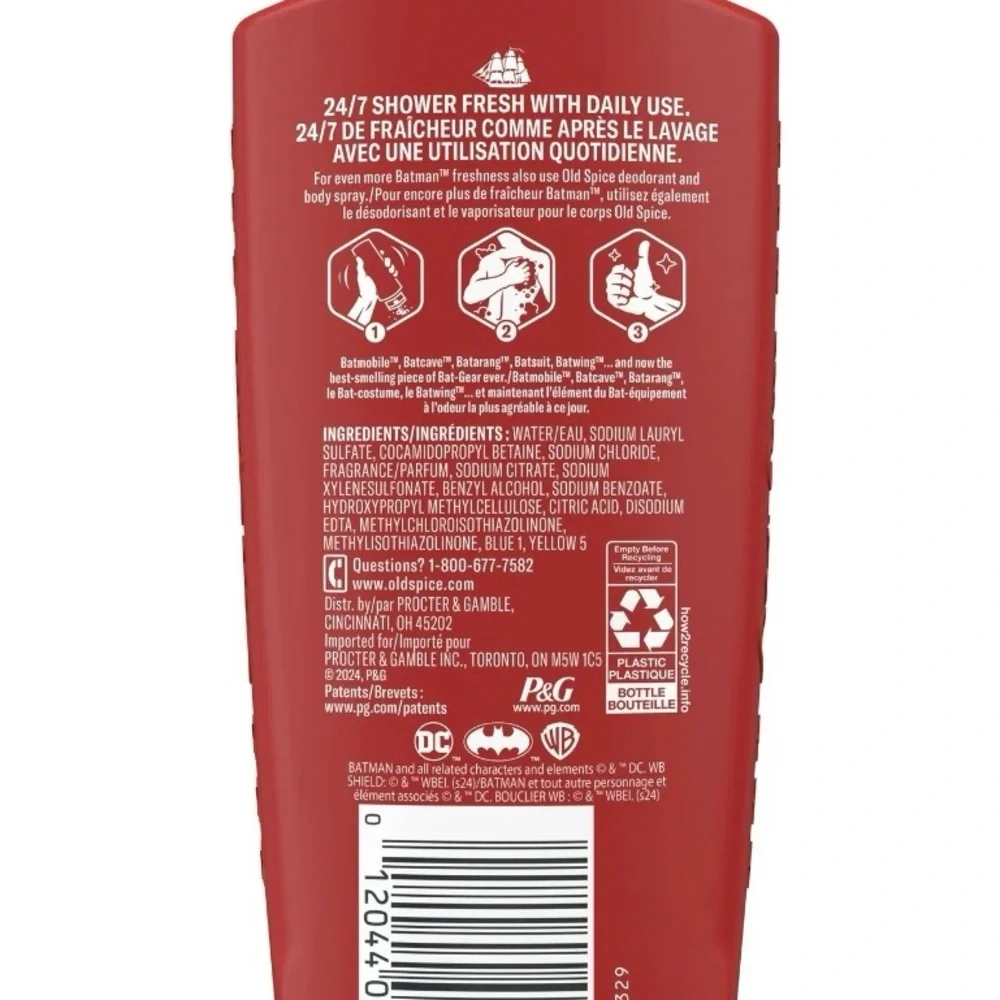 Old Spice Bat Men’s Body Wash Black Cherry and Nightfall Scent 24 oz. - Picture 7 of 7